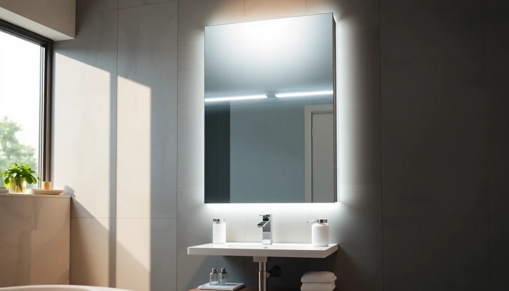 Praktischer sonni Spiegelschrank im modernen Bad mit elegantem Design und LED-Beleuchtung.