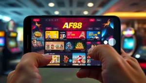 AF88 online betting platform interface showcasing diverse gaming options and promotions.