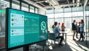 Visualize WhatsApp API integration showcasing live data analytics and team collaboration.
