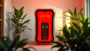 Experience the benefits of red light therapy with the advanced device from https://www.biolight.shop in a wellness studio.