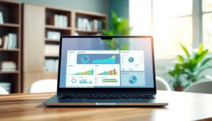 Showcasing 火绒软件 interface on a laptop in a modern office setting.