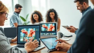 Edit images with 美图秀秀 in a vibrant, creative studio settings