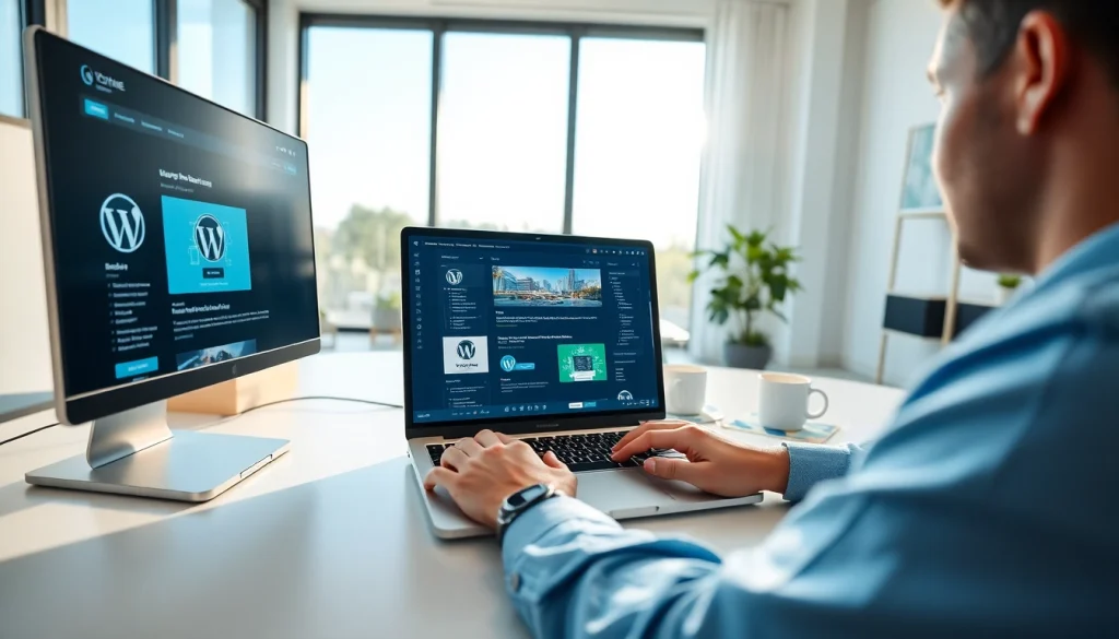 Fulfill unlimited wordpress tasks with a professional web developer in a modern office.