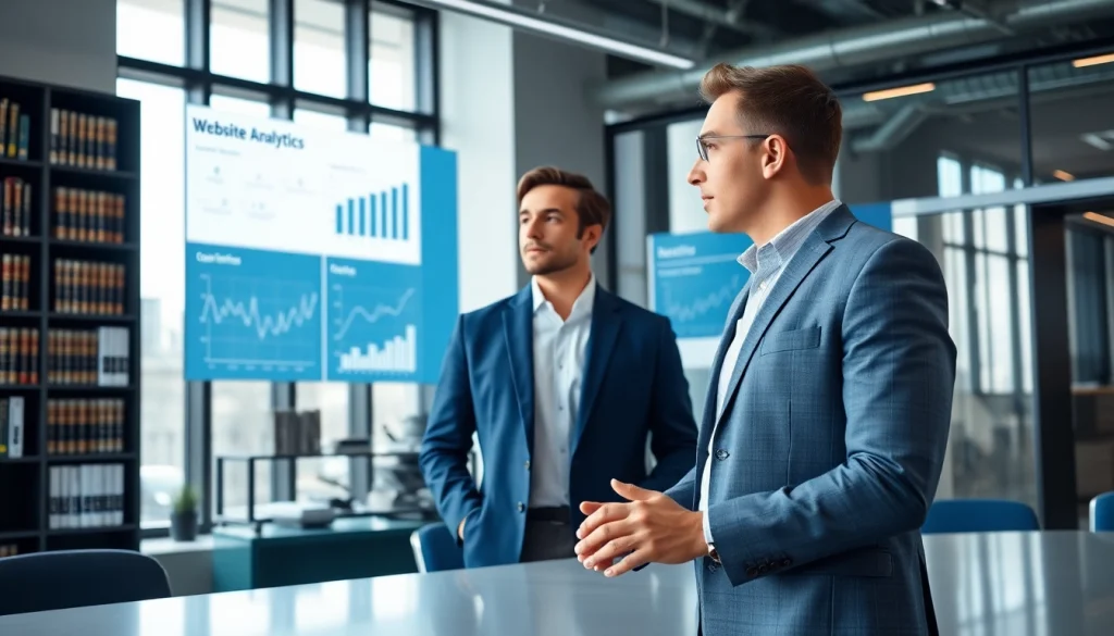 Enhance your professional image with https://www.websites.law showcased in a modern office.