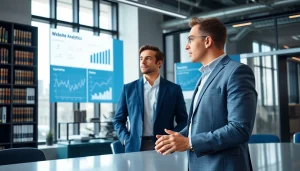 Enhance your professional image with https://www.websites.law showcased in a modern office.