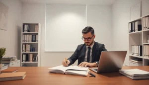 Les traducteurs assermentés examinant des documents dans un bureau moderne.