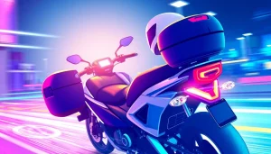 Support pour téléphone portable motopaco sur une moto avec accessoires modernes.