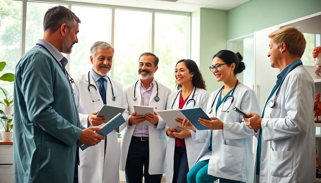 Learn about healthcare solutions at https://www.medexdtc.com in a professional consultation scene.