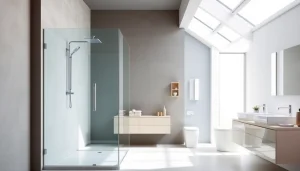 Sonni sanitär GmbH präsentiert beeindruckende Badezimmerdesigns mit modernen Duschabtrennungen und eleganten Möbeln.