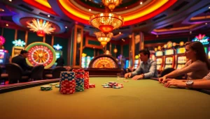 Experience the thrill of XX88 at a bustling casino with poker games and slot machines.