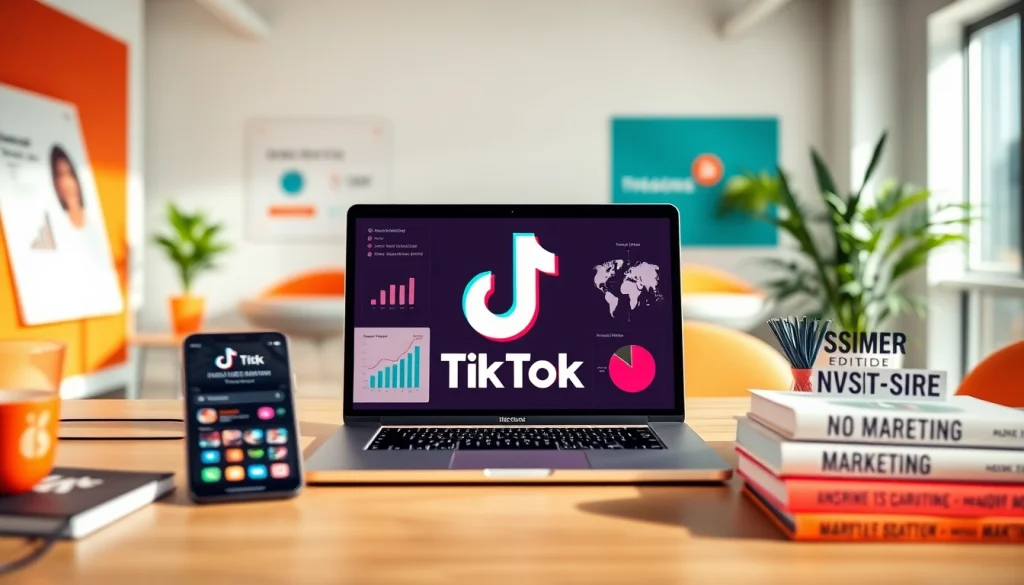 Boost engagement with a tiktok smm panel visual showing a vibrant social media marketing setup.