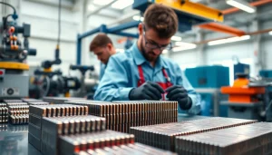 Alnico magnets manufacturer in china showcasing precision manufacturing with skilled technicians.