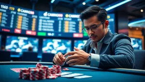 Membuat keputusan strategis dalam permainan Domino88 poker game yang menarik di meja permainan modern.