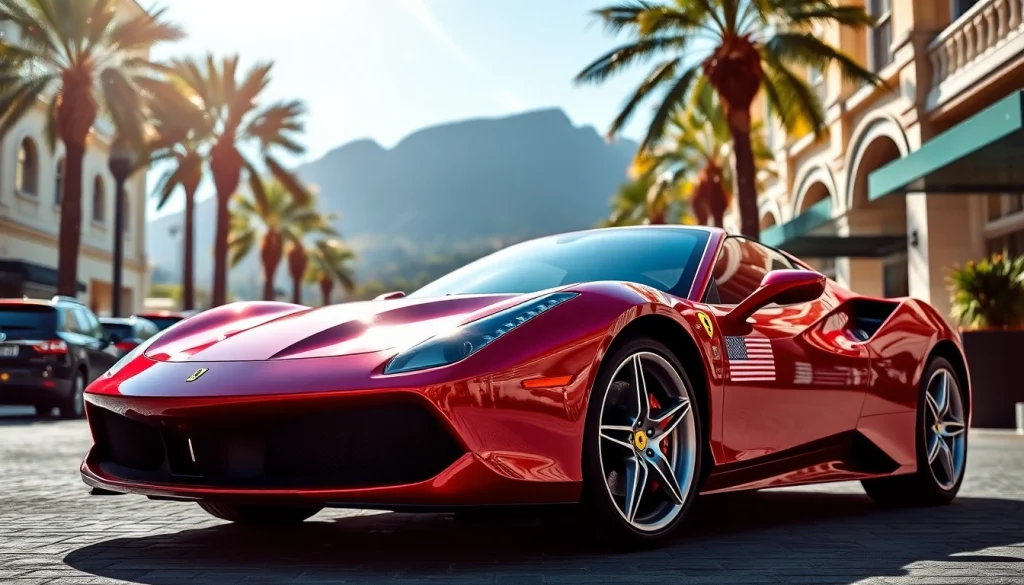 Buy Ferrari Approved vehicles Cape Town with a stunning Ferrari in front of Table Mountain.