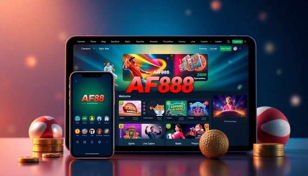 AF88 online gaming platform showcasing modern interface and app features.