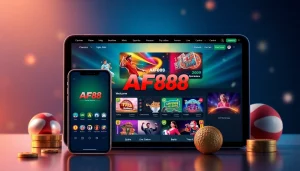 AF88 online gaming platform showcasing modern interface and app features.