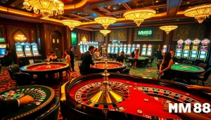 MM88 enhances the thrill of high-stakes poker with colorful chips and intense gameplay.