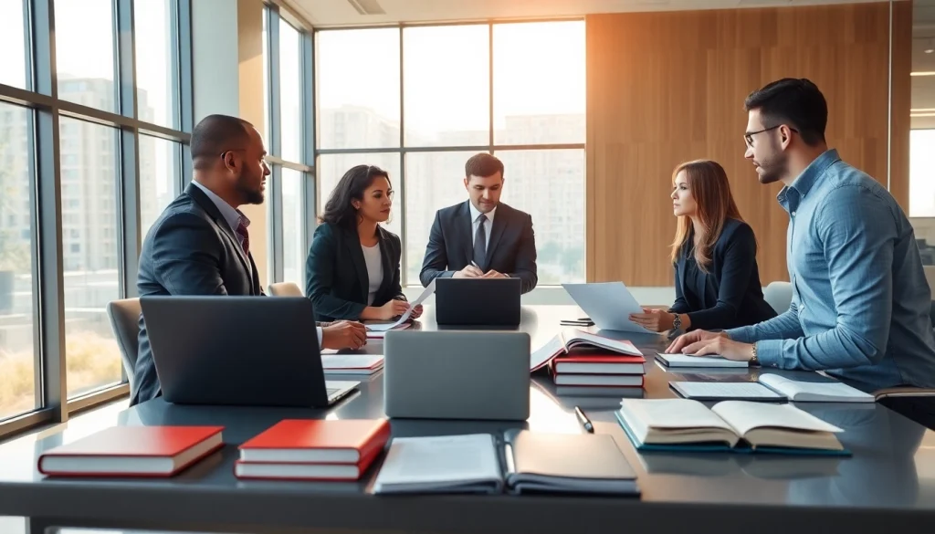 Consultation at http://www.jacobsonpilaw.com featuring diverse individuals discussing legal documents.