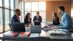 Consultation at http://www.jacobsonpilaw.com featuring diverse individuals discussing legal documents.