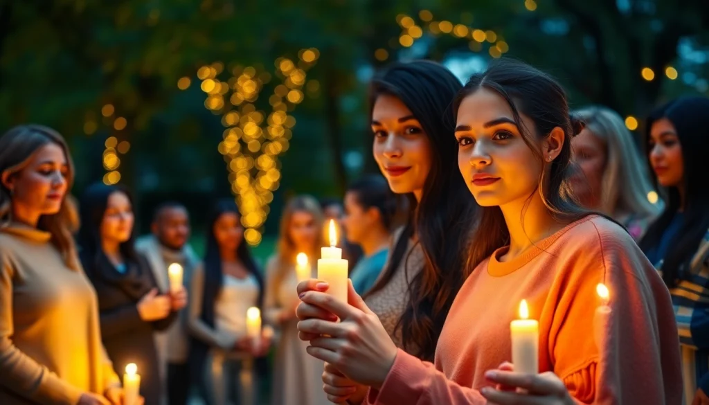 Individuals participating in a vigil for Christian suicide awareness, showcasing unity and hope.