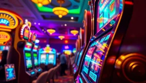 เล่นสล็อตออนไลน์ที่มีสีสันสดใสในคาสิโนที่มีบรรยากาศ lively
