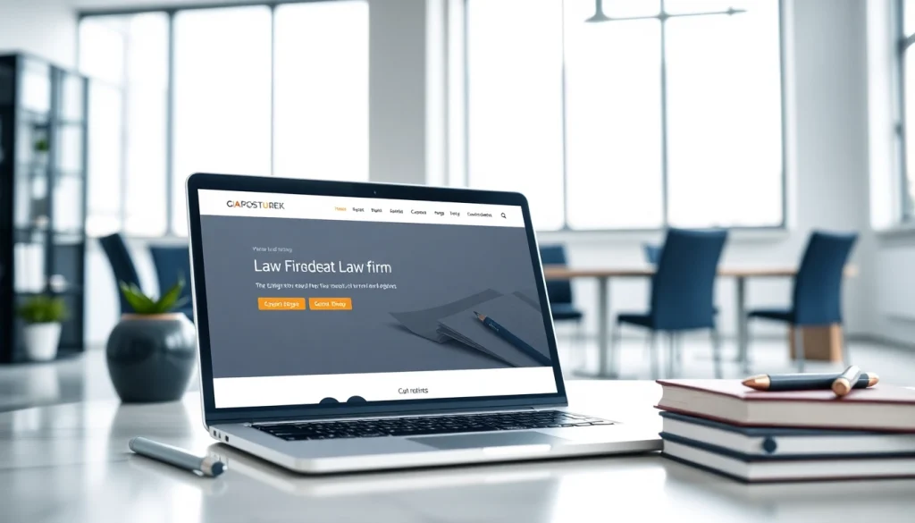 Showcase of a professional law firm website design at https://www.lawfirmswebsitedesign.com with modern aesthetics and navigation.