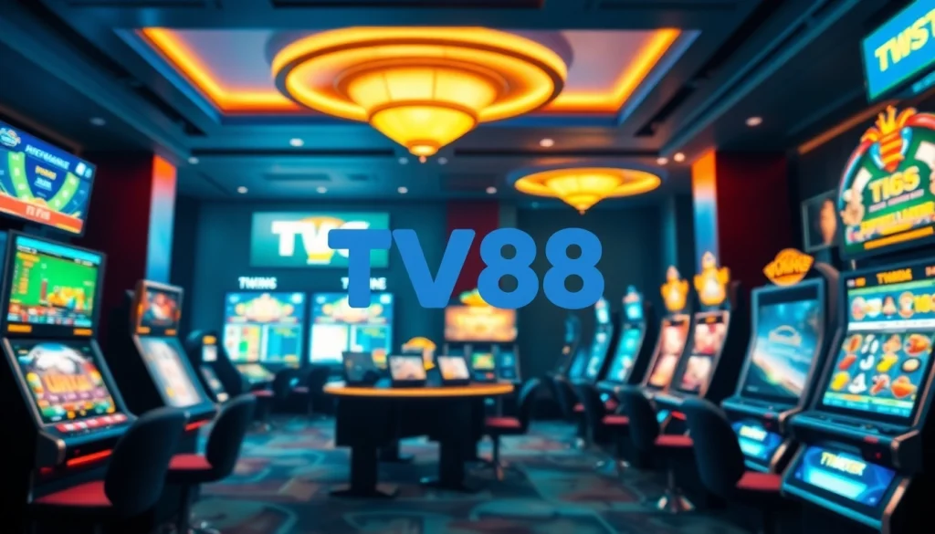 TV88 online gaming platform interface showcasing vibrant gaming options and user engagement.