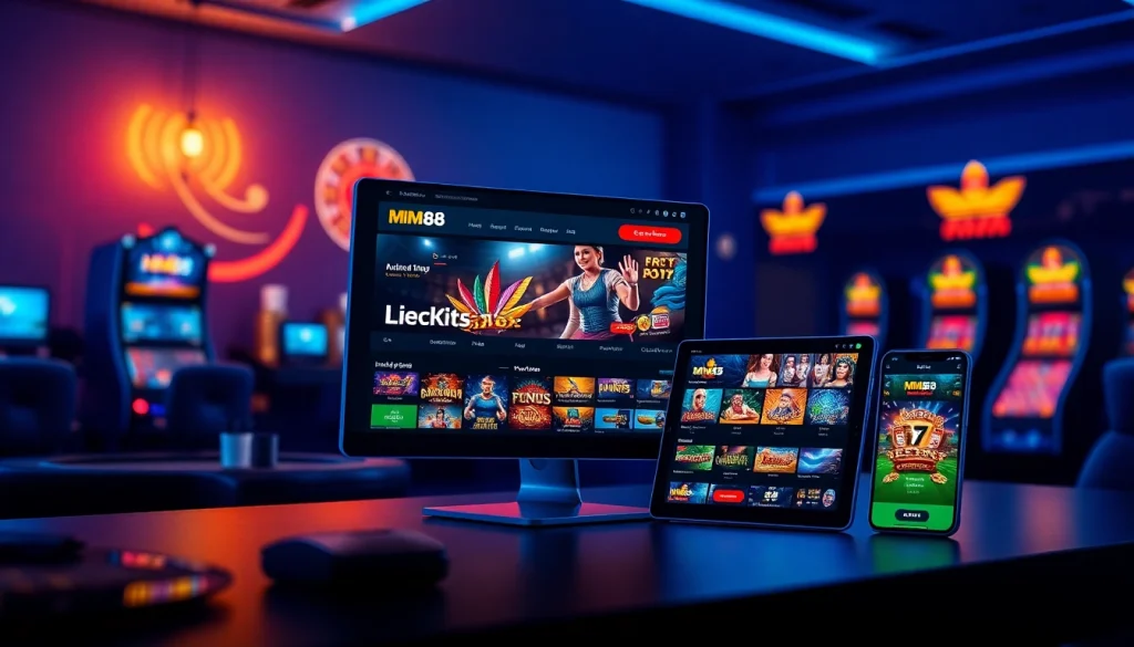 MM88's vibrant and modern online gambling platform showcasing exciting games and user-friendly interface.