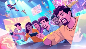 Players enjoying Jalwa game multiplayer action, showcasing excitement and competition in a vibrant gaming environment.