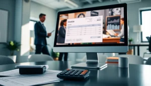 Enhance productivity with invoice processing software in a vibrant office environment.