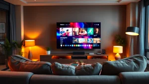 Experience entertainment like never before with the iron TV pro in a stylish home setting.