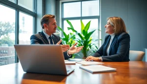 Engaging legal consultation session at https://www.ihavealawsuit.com showcasing a lawyer and client discussion.