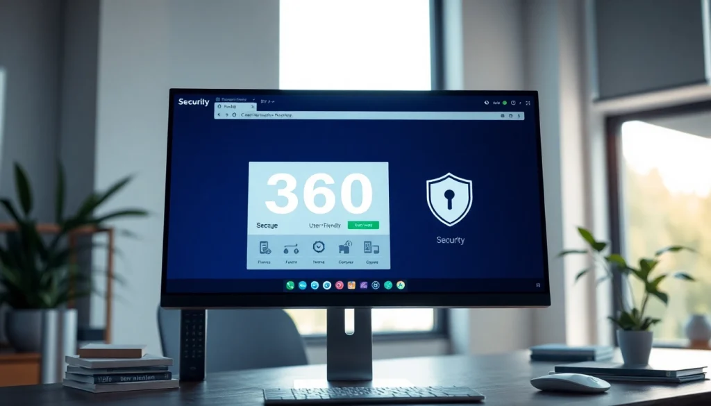Engage with 360安全浏览器 on a modern computer in a secure digital workspace