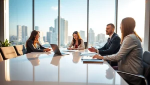 Providing legal guidance at https://www.tnlmiami.com in a professional office environment with engaging attorney-client interaction.