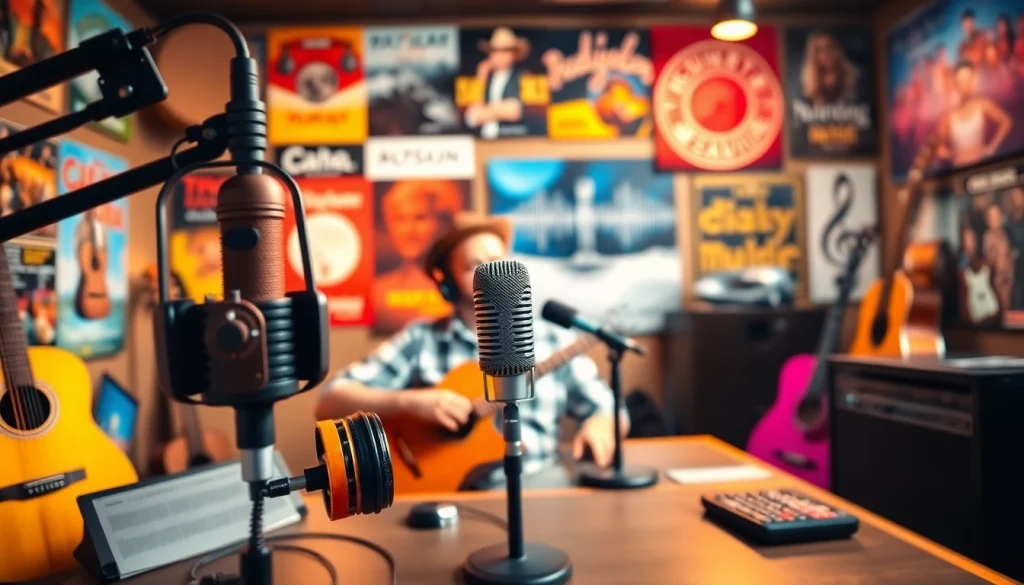 Engage with My Country 95.5 through live music in an inviting radio studio atmosphere.