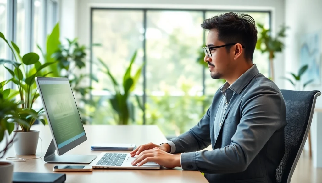 Use 向日葵远程控制 for streamlined remote computer management in a bright office setting.