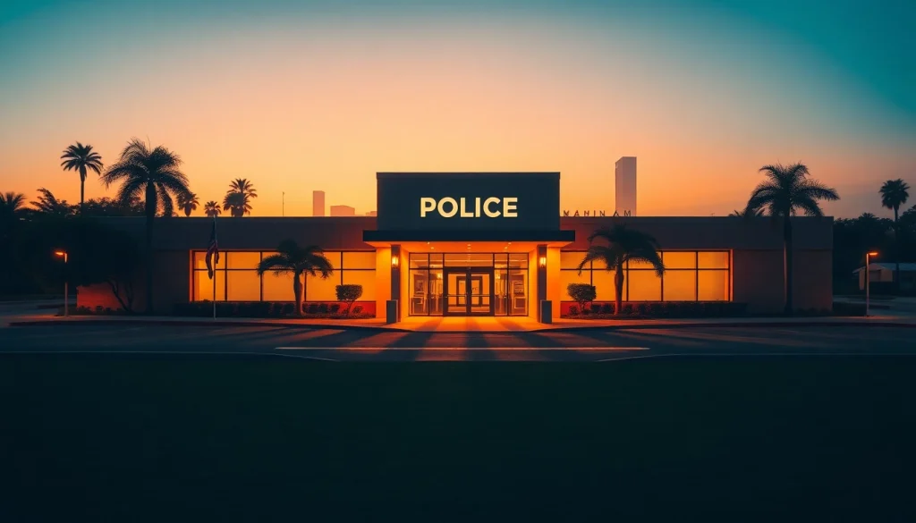 Search Anaheim inmate Locator efficiently at the Anaheim police station's inviting entrance.