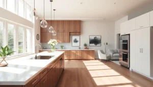 Enhance your home renovation with this stylish interior renovation showcasing a modern kitchen.