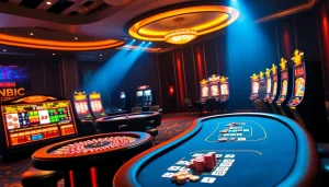 Engage with W88's immersive online gambling interface featuring vibrant slots and interactive casino tables.
