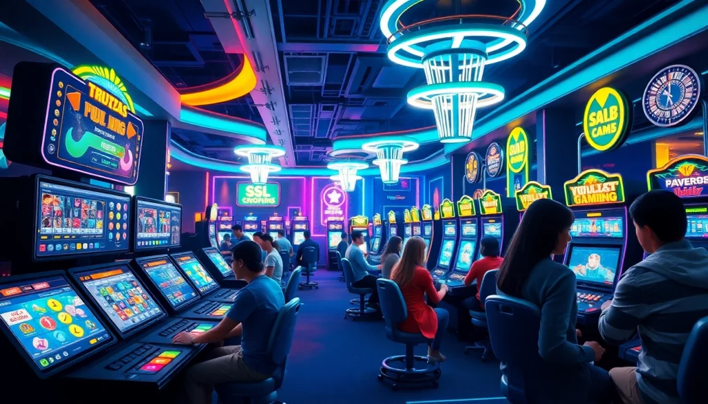 Dynamic gaming scene with hm88 link showcasing online betting excitement and modern technology.