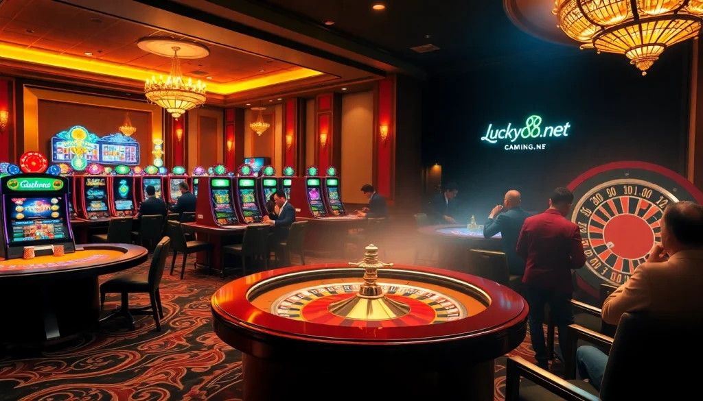 Experience thrilling gaming moments at lucky88vi.net with vibrant casino tables and engaging players.