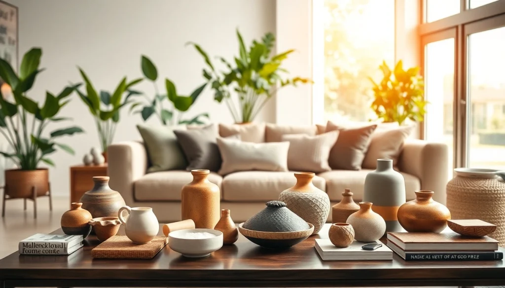 Showcase diverse home decor items inspired by https://nugevonden.nl in a beautifully arranged living room.
