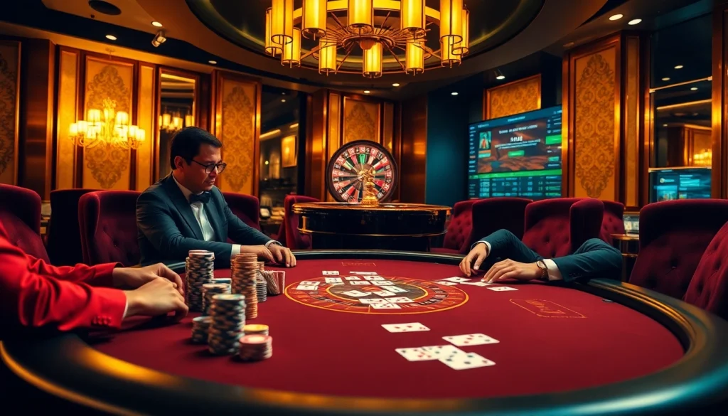 Experience the thrill of professional poker at f168's luxury casino table, with vibrant chips and cards.