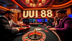 Engage with thrilling casino games at UU88, featuring roulette, poker, and luxurious betting elements.
