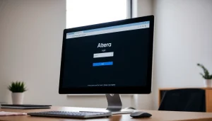 Atera login screen displayed on a computer, showcasing user authentication for MSP teams.