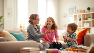 Engaging scene from https://giveaways4mom.com depicting a joyful mom interacting with her kids.
