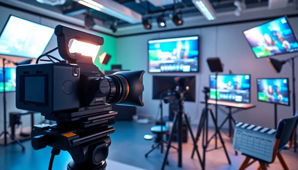 Capture of a video production company Calgary studio showcasing advanced equipment and creative setup.
