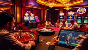 Engage in thrilling casino games at THABET with vibrant tables and lively players.