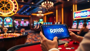 Players enjoying thrilling games at RR88 casino, featuring stunning roulette and slots.