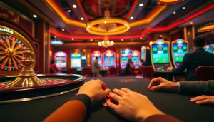 Iwin casino players enjoying thrilling games at a vibrant roulette table.